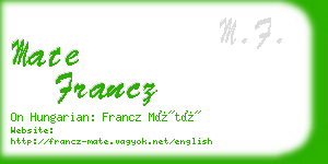 mate francz business card
